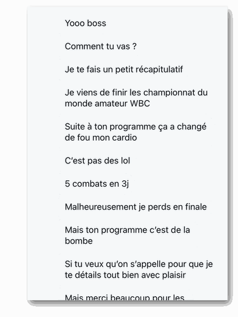 Messages reçus d'athlètes