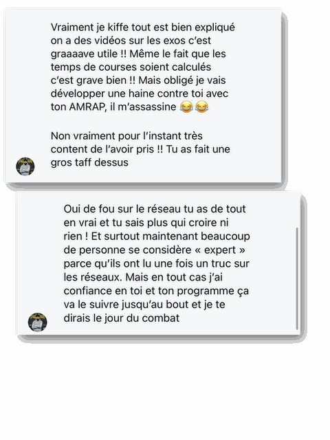Messages reçus d'athlètes
